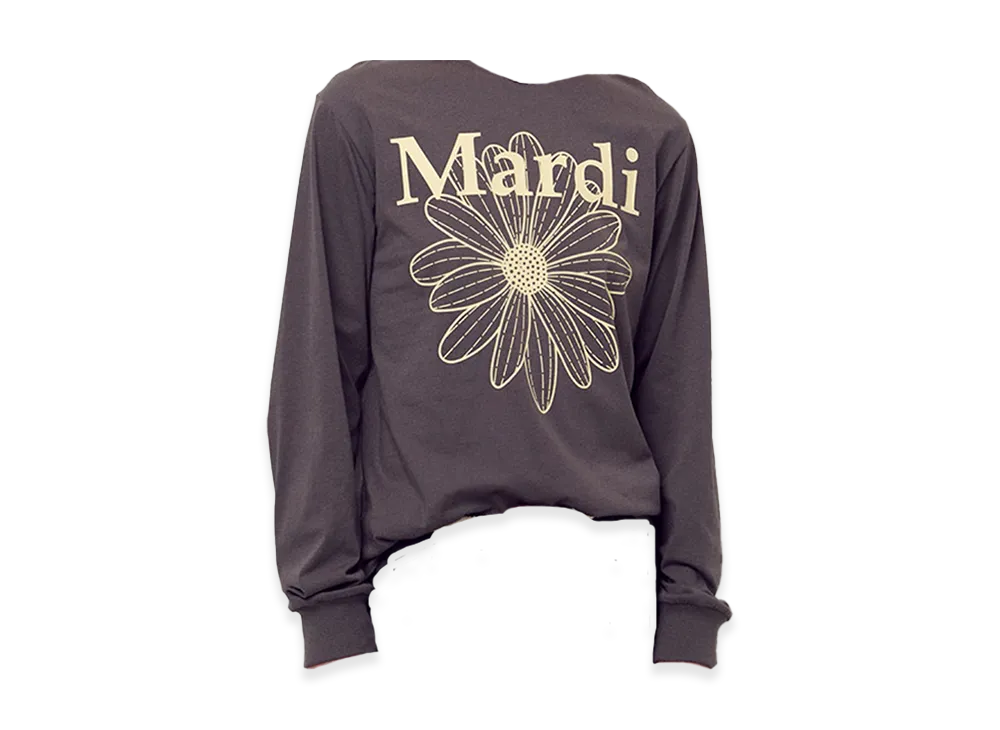 Mardi Mercredi T-Shirt Long Sleeve Flowermardi "Charcoal Cream"