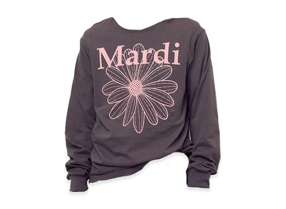 Mardi Mercredi T-Shirt Long Sleeve Flowermardi "Charcoal Pink"