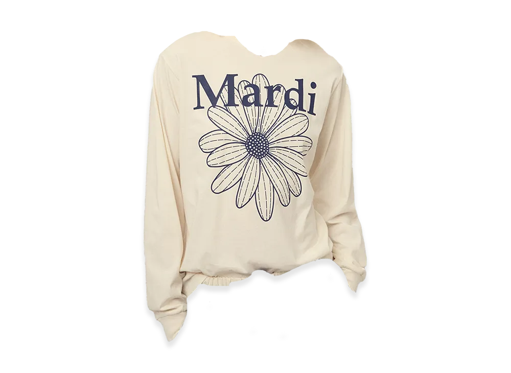 Mardi Mercredi T-Shirt Long Sleeve Flowermardi "Cream Navy"