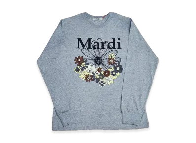 Mardi Mercredi T-Shirt Long Sleeve Flowermardi Jardin "Grey Black"