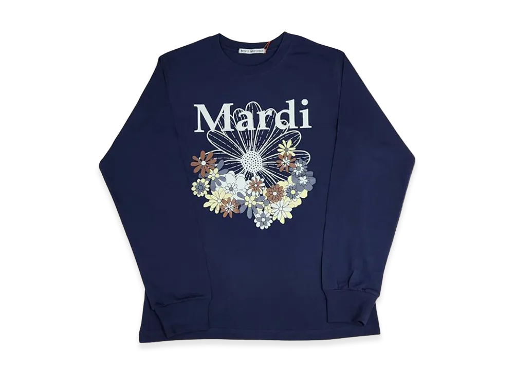 Mardi Mercredi T-Shirt Long Sleeve Flowermardi Jardin "Navy Ivory"
