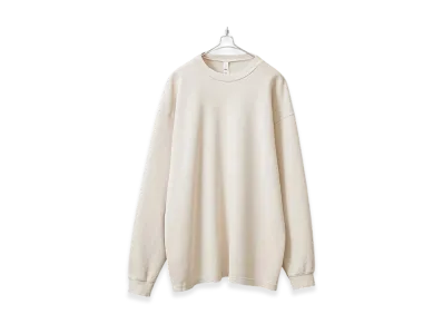 Los Angeles Apparel Long Sleeve Heavy Thermal Crew Neck T-Shirt Made in USA "Ivory"