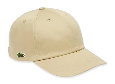 LACOSTE Front Blank 6 Panel Cap "Beige"