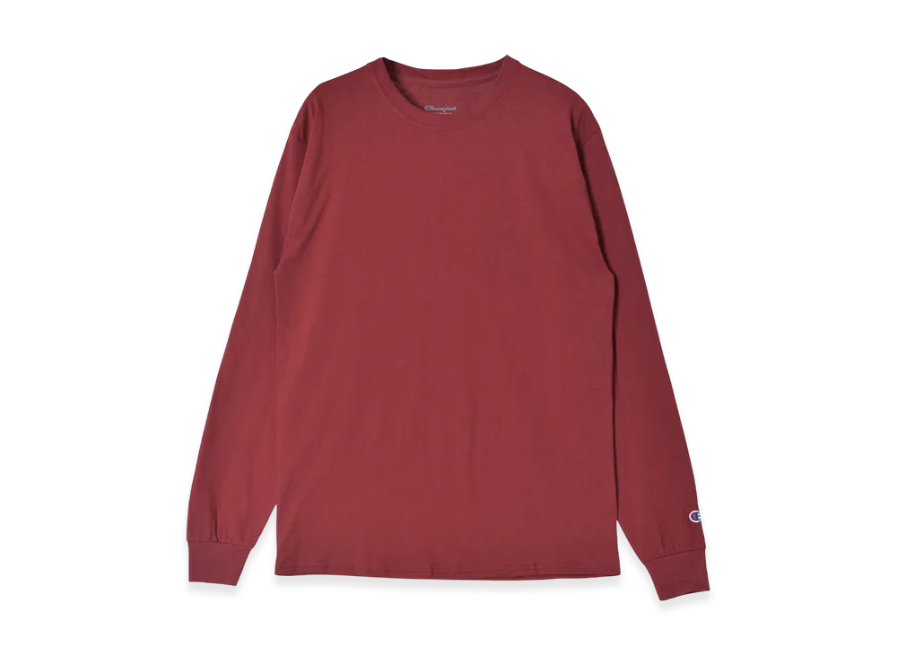 Champion Long Sleeve Blank Tee 5.2Oz "Cardinal"