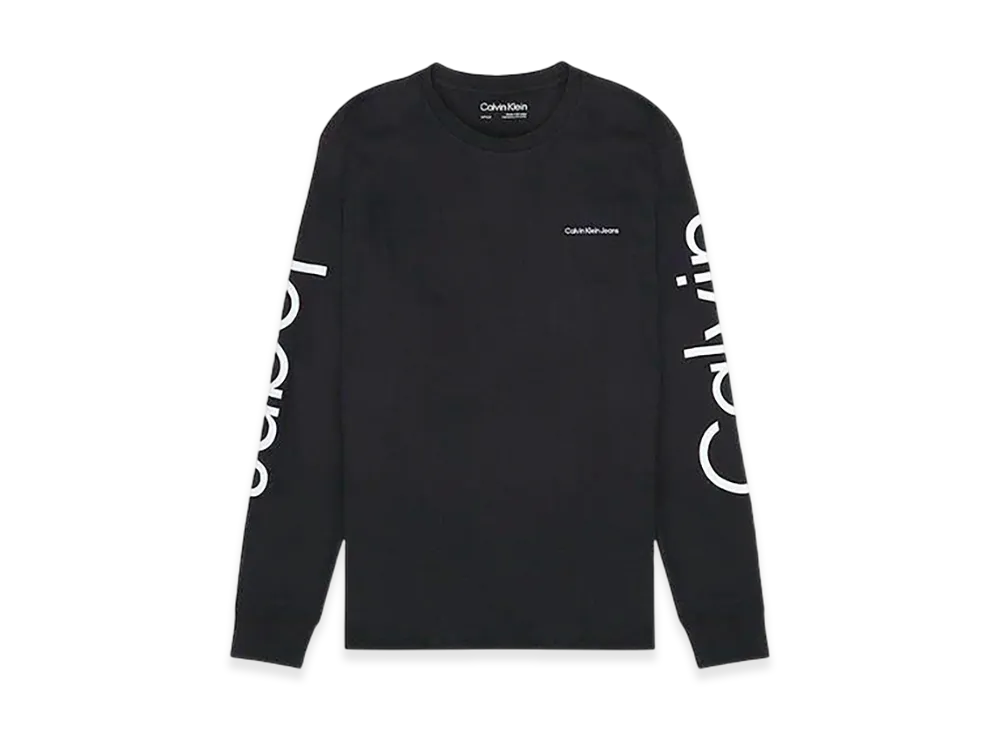 Calvin Klein LS Traveling Logo Crewnk Tee "Black"