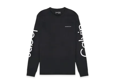 Calvin Klein LS Traveling Logo Crewnk Tee "Black"