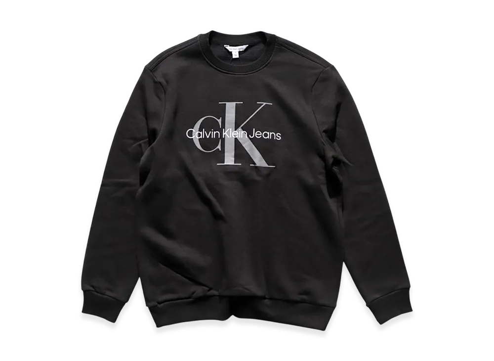 Calvin Klein Monologo Jeans Crewneck Sweatshirt "Black"