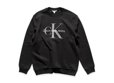 Calvin Klein Monologo Jeans Crewneck Sweatshirt "Black"