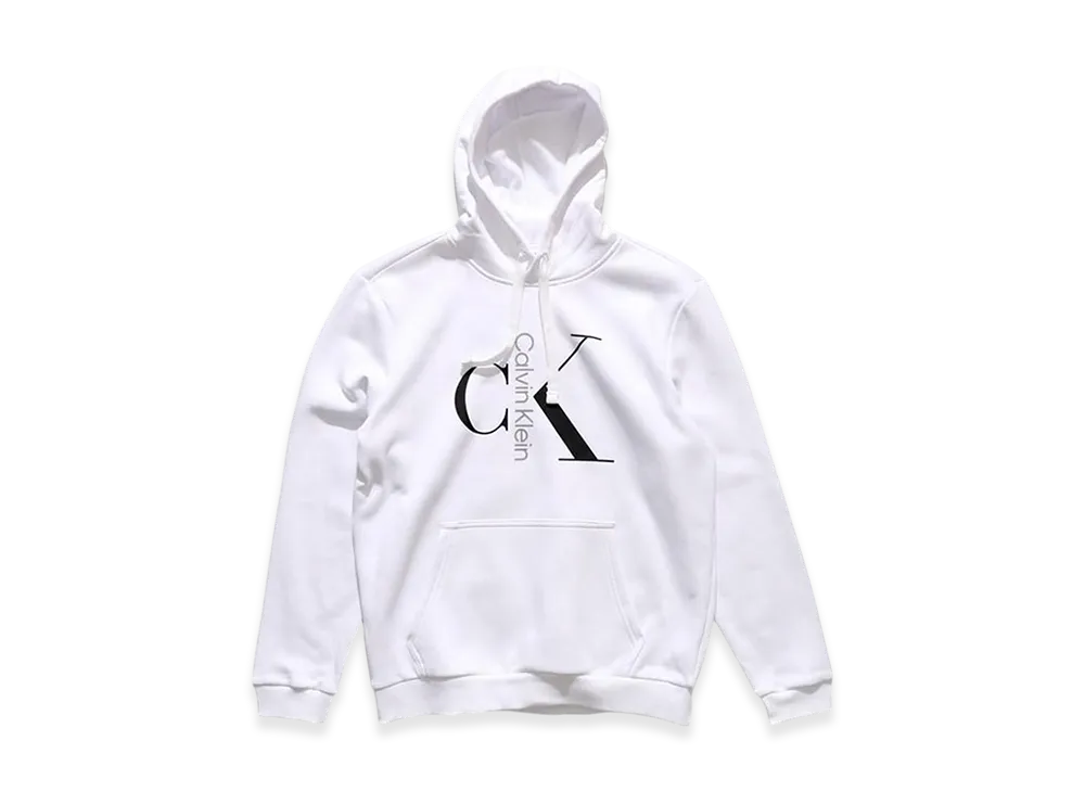 Calvin Klein Mixed Logo Monogram P/O Hoodie "Brilliant White"