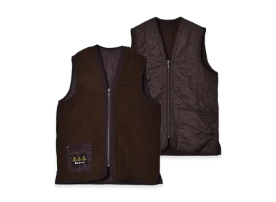 Barbour Polar Quilt Zip-In Liner Quilted Vest "Dark Brown"