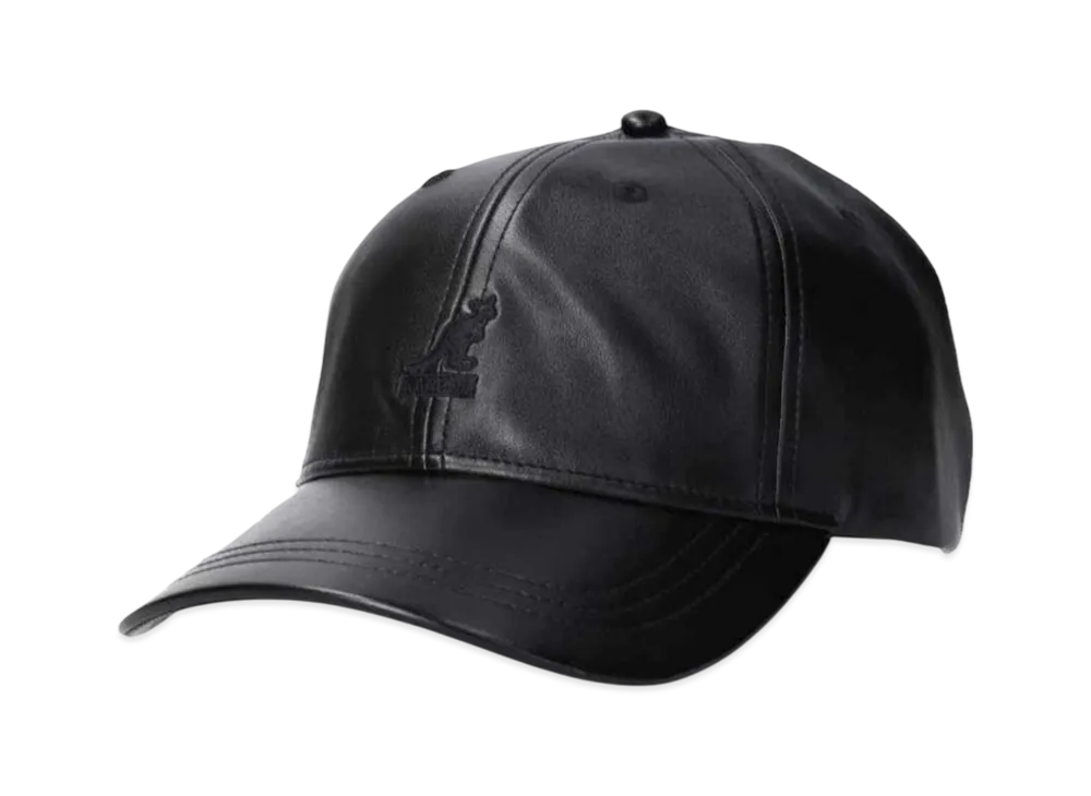 Kangol Smu Faux Leather Baseball Cap "Black/Black"