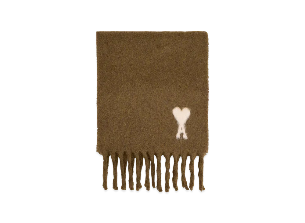 AMI PARIS Alexandre Mattiussi Alpaca Scarf "Hazelnut"