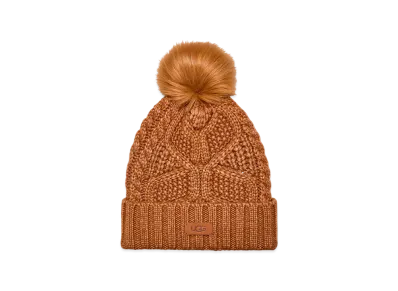 UGG Cable Beanie With Pom "Brown"
