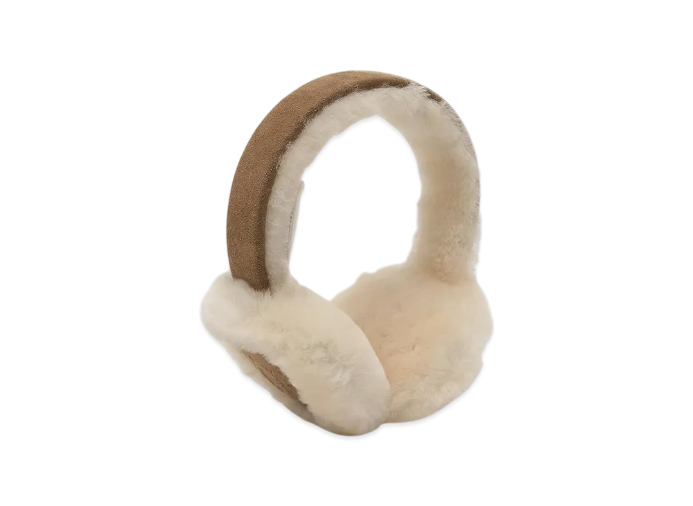 UGG Sheepskin Embroidery Earmuff "Brown"