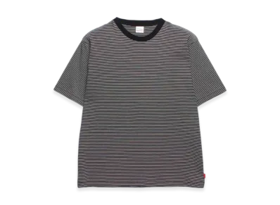 Health Knit Narrow Border Crew Neck T-Shirt "Black Natural"