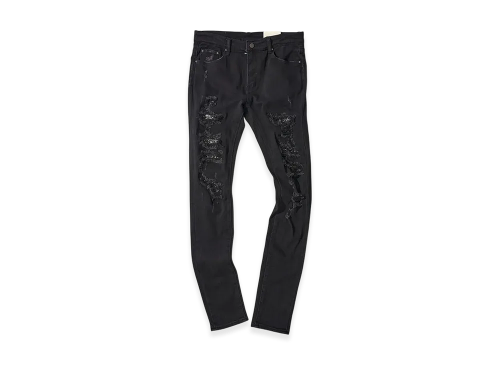 mnml X165 Paisley Stretch Denim "Black"