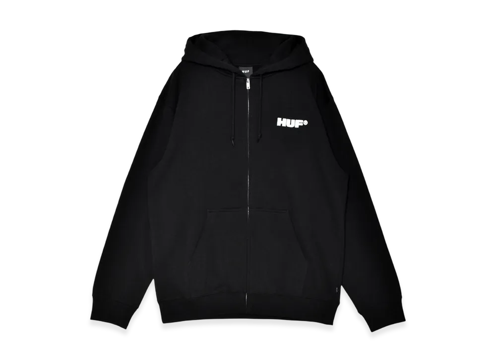 HUF All Caps Full Zip Hoodie "Black"
