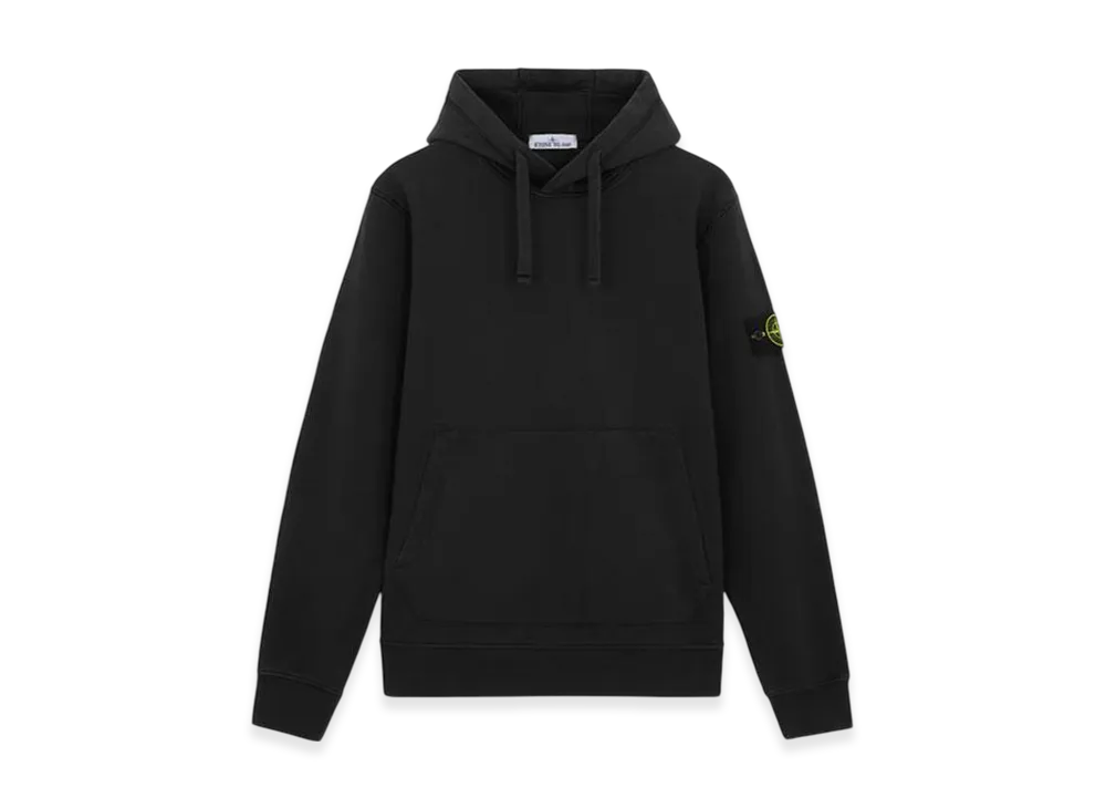 Stone Island Organic Cotton Fleece Hoodie Sweater "Black"