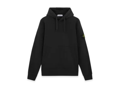 Stone Island Organic Cotton Fleece Hoodie Sweater "Black"