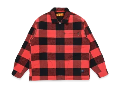 CHALLENGER Lining Zip Up Shirt "Orange/Black"