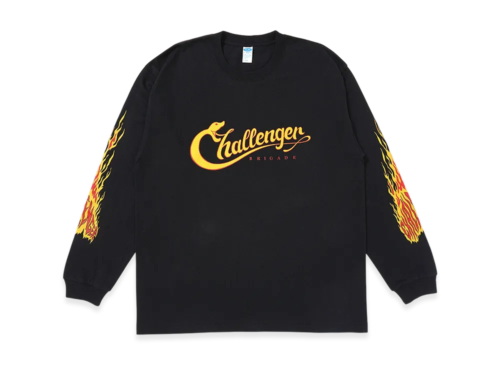 CHALLENGER Long Sleeve Snaking Logo Tee "Black"