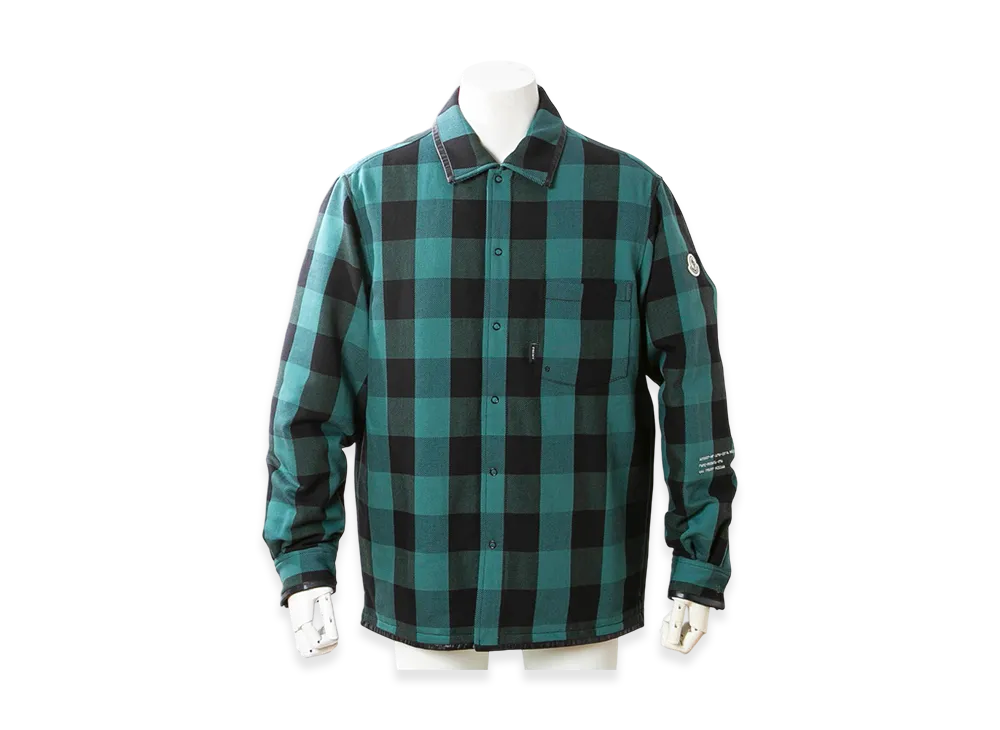 MONCLER Genius x Fragment Men's Check Down Shirt Simmon "Khaki"