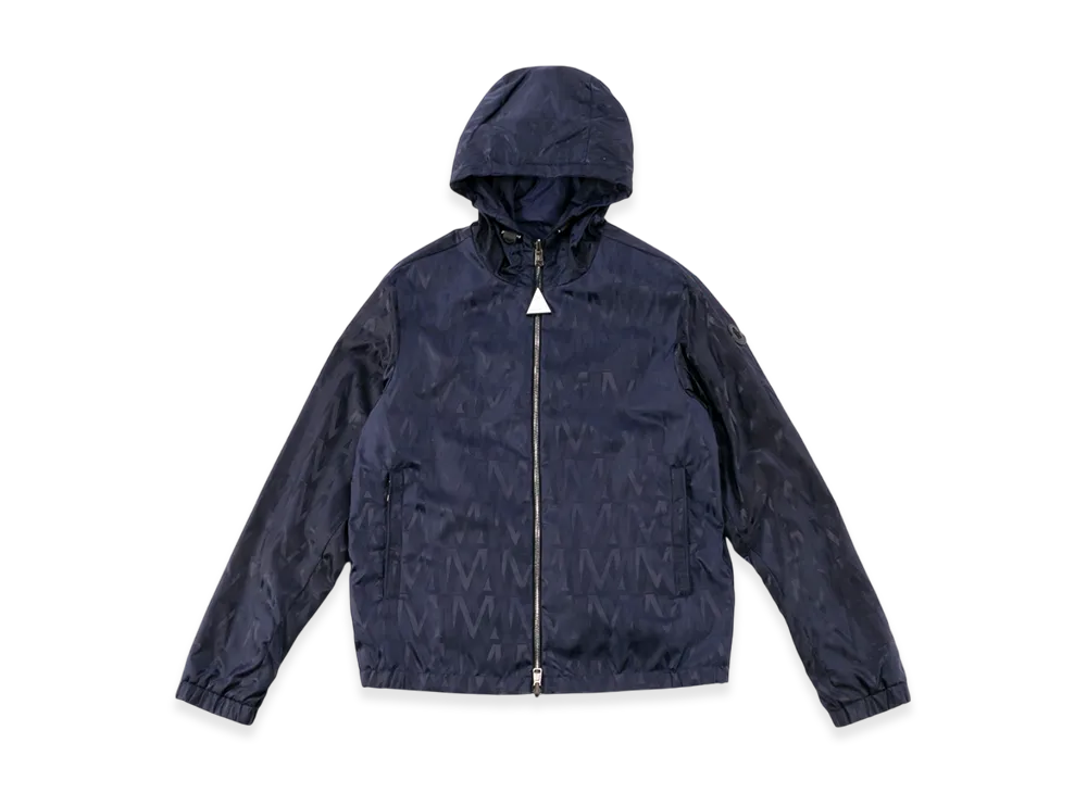 Moncler Men's Reversible Windbreaker With All-Over Monogram "Navy"