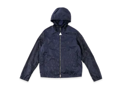 Moncler Men's Reversible Windbreaker With All-Over Monogram "Navy"