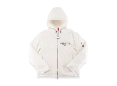Moncler Men's Ultra Lightweight Nylon Hooded Jacket Granero "White"