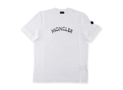 Moncler Men's Water Based Logo Print T-Shirt "White"