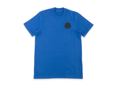 Moncler Men's Felt Patch Short Sleeve T-Shirt "Navy"