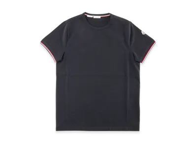 Moncler Men's Icon Patch Tricolor Line T-Shirt "Navy"