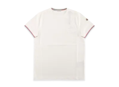 Moncler Men's Icon Patch Tricolor Line T-Shirt "White"