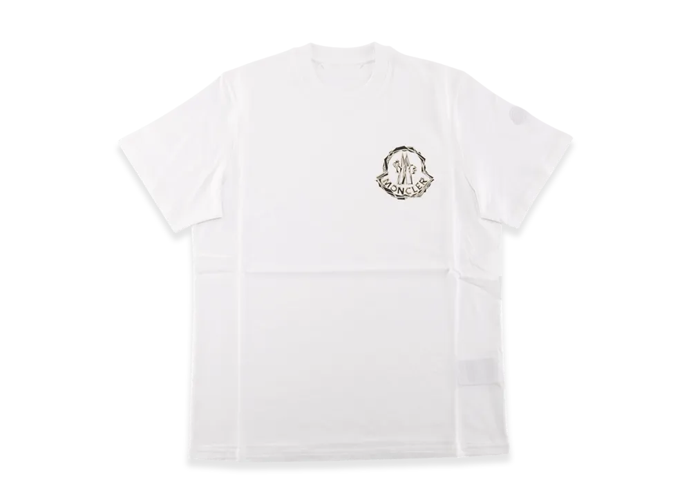 Moncler Men's Jagged Logo Crew Neck T-Shirt "White"