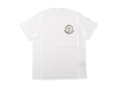 Moncler Men's Jagged Logo Crew Neck T-Shirt "White"