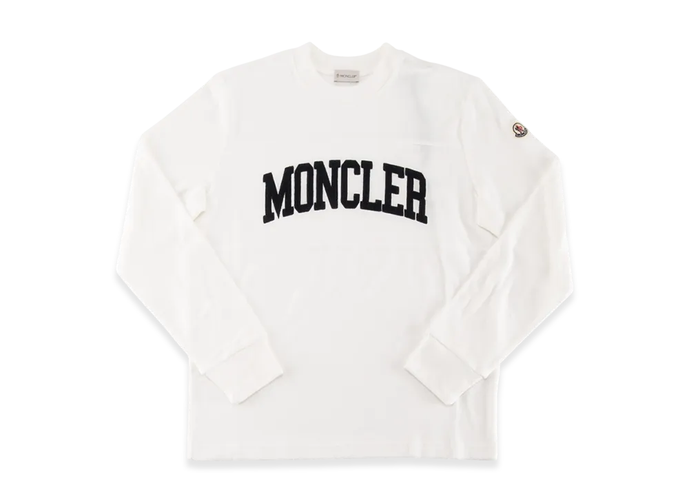 Moncler Men's Terry Cloth Cotton Embroidered Logo sweat shirt "White"