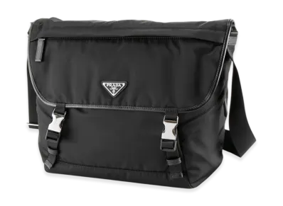 PRADA Renylon Saffiano Flap Shoulder Straps "Black"