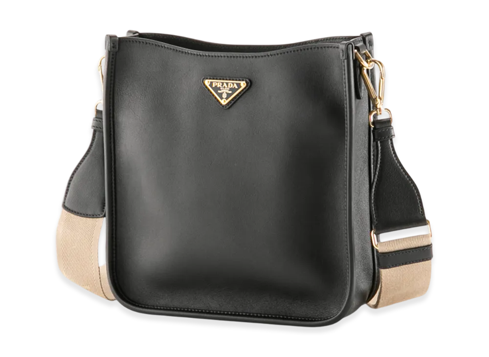 PRADA Soft Grain Mini Shoulder Bag "Black"