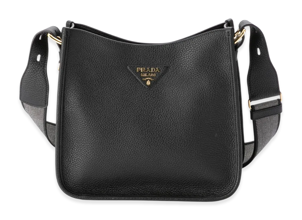 PRADA Vittelo Daino Soft Shoulder "Black"