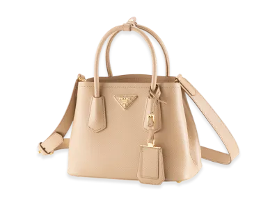 PRADA Saffiano Doubre Mini Bag "Beige"
