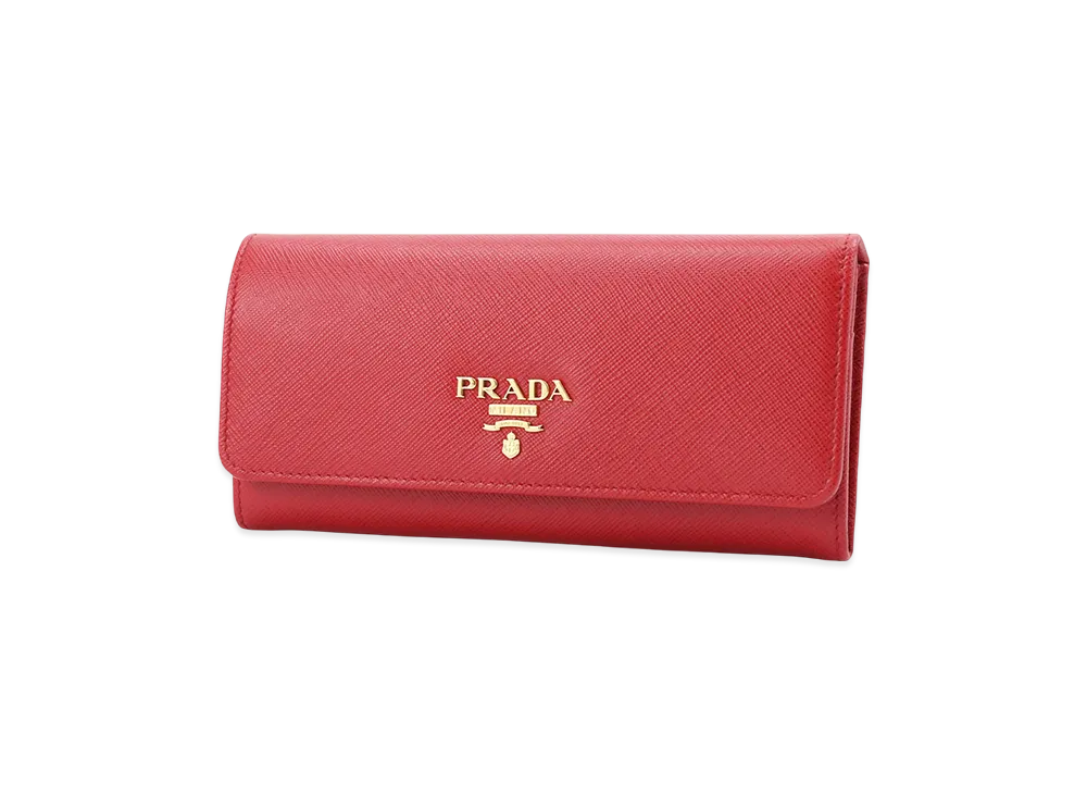 プラダ サフィアーノ メタル オロフ パス ウォレット ロッソ 