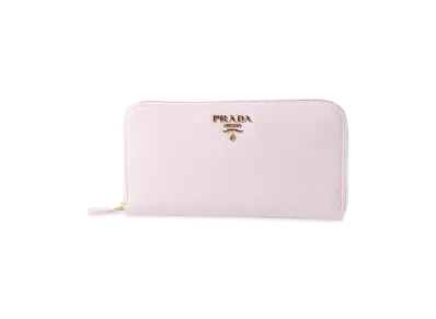 PRADA Saffiano Multicolor Round Wallet "Pink"