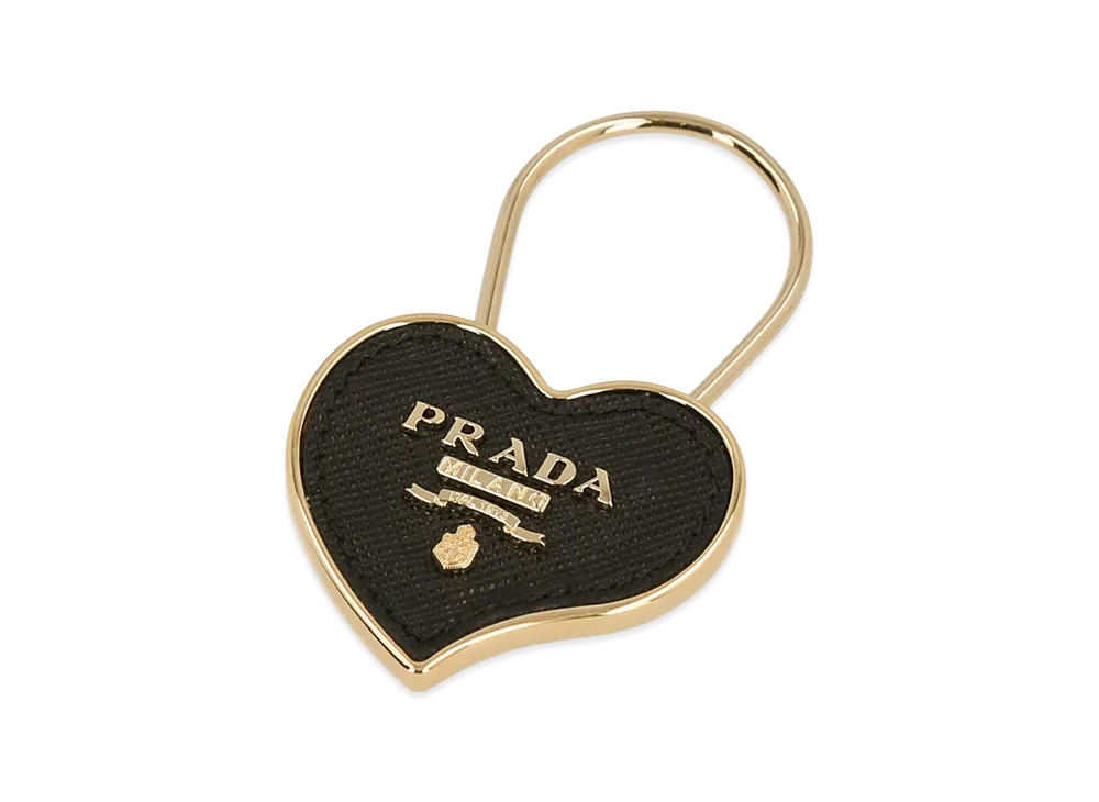 PRADA Saffiano Heart Keeping "Black"