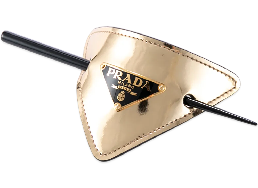 PRADA Spazzolato Platino Hair Clip "Gold"