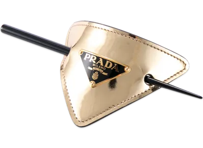 PRADA Spazzolato Platino Hair Clip "Gold"