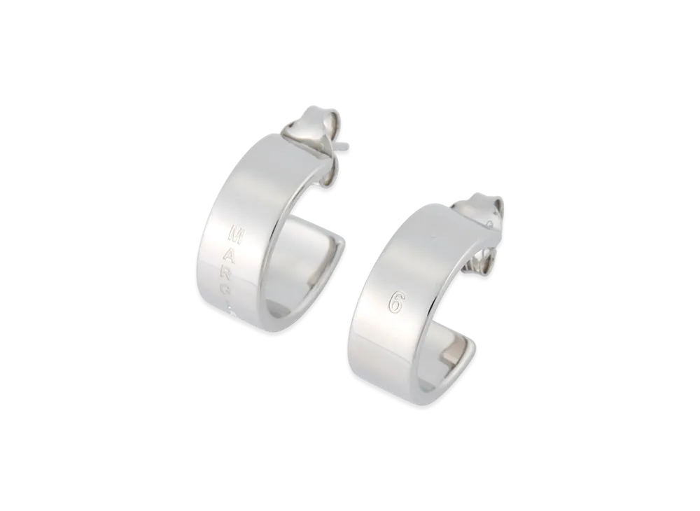 MM6 Maison Margiela Logo Hoop Earrings "Silver"