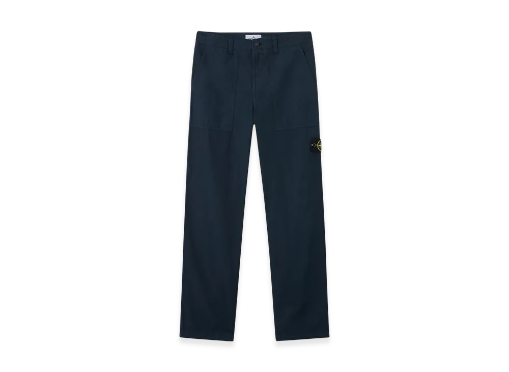 Stone Island Canvas Weave Cotton Pants "Navy"