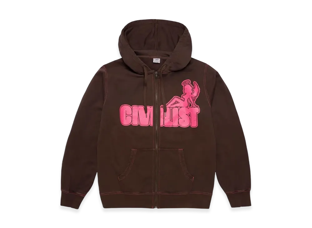Civilist Angel Heavy Zip Hood "Brown"