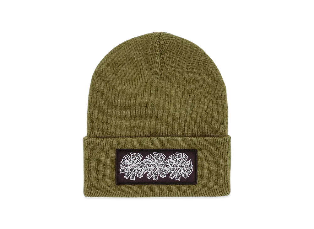 Fucking Awesome Three Spiral Edge Stitch Beanie "Winter Moss"