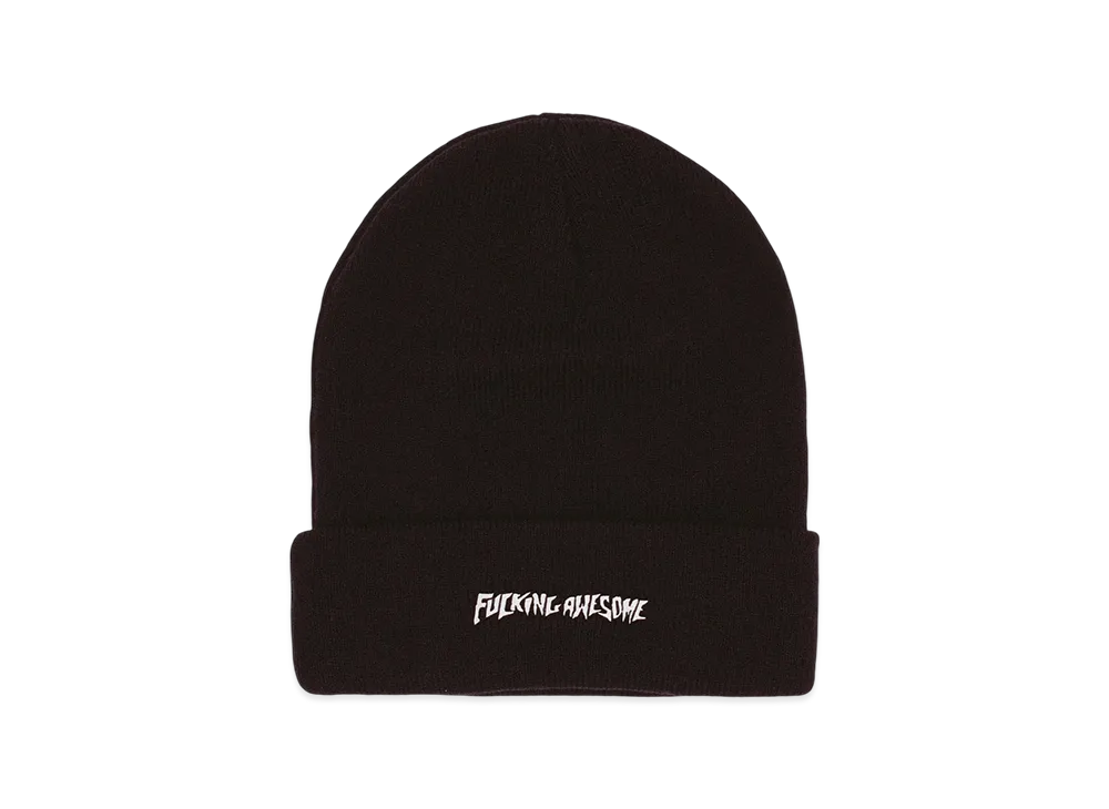 Fucking Awesome Metal Stamp Logo Cuff Beanie "Black"